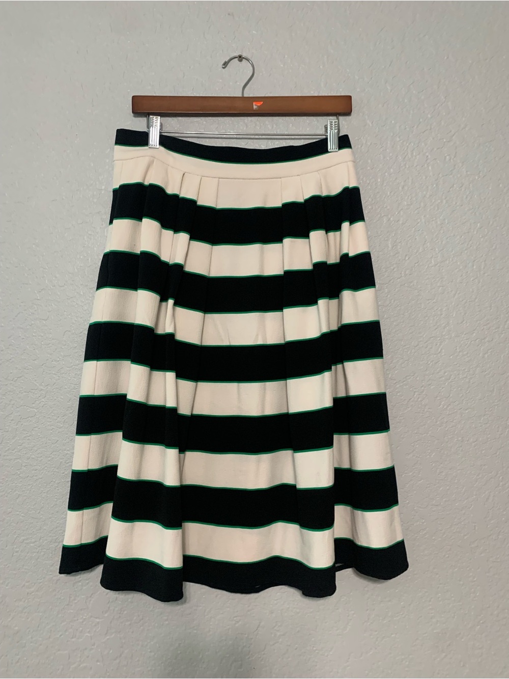 eva mendes for New York & Company Black and Cream Striped A-Line Skirt